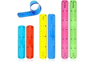 Partideal 6 Stück Flexibles Lineal Set, 30/20/15 CM Bunt Lineal, Bruchsicher Weich Lineal, Transparent Biegbares Lineal für Schule Büro Zuhause Kinder Erwachsene(zufällige Farbe)
