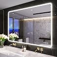 Miroir LED Salle De Bain S'bagno 100x70cm - Anti-buée, Bluetooth, Variateur Lumière