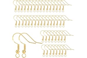 SAIZONE Ganci per Orecchini,Ganci per Orecchini Argento Sterling 925,Monachelle per Orecchini Ipoallergenici,Placcati Argento per Orecchini Fai da Te,Accessori per orecchini(Colore oro,50 pezzi)