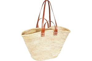MARRAKESCH Borsa originale Ibiza Palmera da spiaggia, 50 cm, in foglia di palma marocchina, per la spesa, in tessuto intrecciato, XXL, per uomo e donna