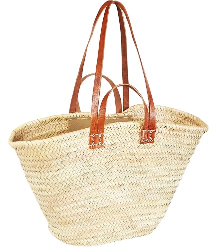 Kobolo Wasserhyazinthen-Tasche – 45x18x29 Cm, Geflochtene Henkeltasche Mit Kunstledergriffen