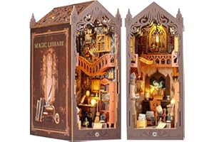 Book Nook, Diealles Shine Casa de Muñecas en Miniatura con Luz LED, DIY Book Nook Kit para Regalos navideños