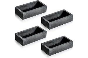 Jcevium 4 Pieces 1 KG Graphite Ingot Mould - Casting Crucible for Silver Gold Melting, Casting, Refining