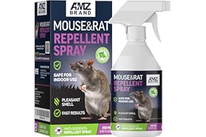 AMZ BRAND Premium Mouse Repellent Spray - Anti-Rat Peppermint Oil Spray for Indoor Use - 250ml - Natural Mint Extract with Pleasant Scent - Non Toxic