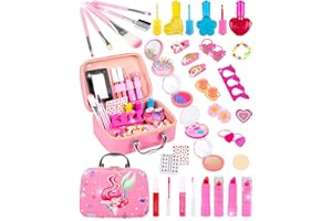 BEEYOUK Trucchi Bambina 3 Anni,Set Valigetta Trucchi Bambina,Lavabile Trucchi per Bambina, Giochi Trucchi Bimba 4 Anni,Trousse Trucchi Bambina Regalo Bambini 5 6 7 8 9 10 Anni Femmina