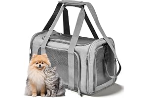 Kattbärare, 45 x 30 x 30 cm hund- och kattbärare, transportväska för katt hund, andningsbar kattväska för långa och korta res