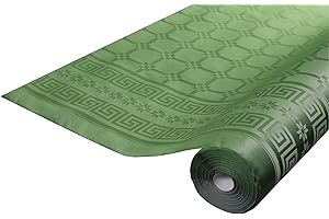 COGIR Pro Nappe - Ref R482518I - Mantel de Papel Damasco desechable en Rollo 25 M Largo X 1,20 M Ancho - Color Verde Pino - Papel Damasco con Estampado Universal Chic y clásico
