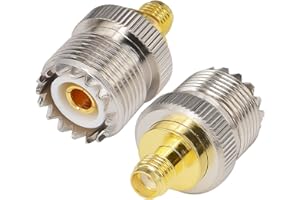 YILIANDUO 2 Pezzi Adattatore SMA a UHF Antenna Connettore SMA Femmina a UHF/PL259 Femmina per CB Antenna Handheld Ham Radio Walkie-Talkie Amatoriali