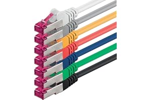 1aTTack.de 0,5m - 7 Farben - 7 Stück - Netzwerkkabel CAT6a (10Gb/s) S-FTP CAT 6a Lankabel - GHMT zertifiziert PIMF 500 MHz Cat5 Cat5e Cat6 Cat6a Cat7 für Switch, Router, Modem, Internet