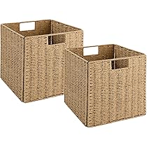 Set di 2 cesti portaoggetti intrecciati, piccoli cesti portaoggetti