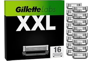 Gillette LABS XXL LAMETTE DA BARBA per Rasoio Barba Manuale, 16 Lamette Gillette di Ricambio da 5 Lame, Rasatura Profonda Duratura, Comfort e Profondità, Compatibile con i Rasoi Labs, per Rasoio Uomo