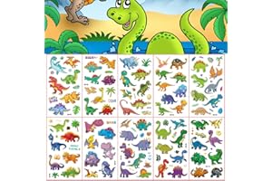 ‎LEIKEDUN 10 Blätter Dinosaurier Tattoo Kinder, Temporäre Tattoos für Kinder, Dino Mitgebsel Kindergeburtstag, Cartoon Kindertattoos, Wasserdichte Sticker Tatoos Aufkleben für Mädchen Jungen Party Spielspass