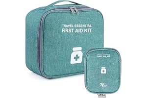 JOKILY 2 szt. torba na leki, duża pojemność, zestaw podróżny, przenośna, wodoszczelna torba do przechowywania leków, do domu, biura, podróży, na zewnątrz, zielony