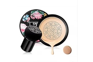 CARO ORGANICS Mushroom Head Air Cushion CC Cream, BB Cream, Moisturizing Concealer, Moisturizing BB Cream Makeup Base Long Lasting Nude Makeup with Mushroom Makeup Sponge, Base Primer (Natural)