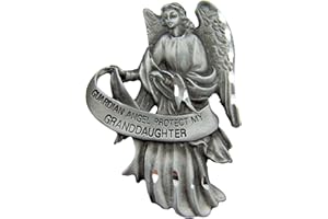 WJ HIRTEN CO WJ Hirten Pewter Guardian Angel Visor Clip, 2 1/2 Inch - Protect My Granddaughter