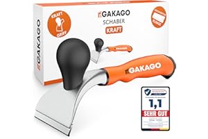 Gakago Kraft-Schaber - Hochwertige 65mm Ziehklinge aus langlebigen Wolframcarbid - Ergonomisch & rutschfester Universalschaber für Holz, Metall, Beton oder Stein - Leicht & handlich beim Arbeiten