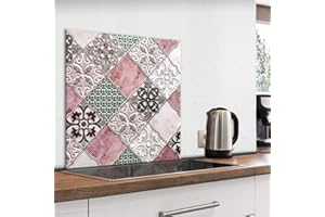 murando Spritzschutz Glas für Küche 80x80 cm Küchenrückwand Küchenspritzschutz Fliesenschutz Glasbild Dekoglas Küchenspiegel Glasrückwand Fliesen Mosaik - f-B-0297-aq-a