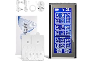 ASONINE Electroestimulador Muscular‌ 3 en 1 TENS Electroestimulador 2 Canales con Función TENS EMS y Masaje, 36 Modos y 20 Intensidad con 10 Electrodos para El Alivio Del Dolor y Entrenamiento