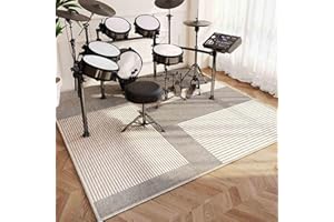 QESJODFU Tapis Batterie Tapis de Tambour Insonorisé Moquette Antidérapante Tapis pour Batterie Acoustique Grosse Caisse Claire Batterie électronique Kits Instruments de Musique Tapis de Sol 120 x 100 cm