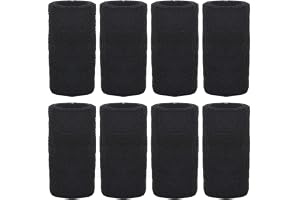 8 Stycken Svettband - Handled, Elastiskt och Absorberande Armband för Tennis, Basket, Fotboll, Löpning, Gymnastik, Sport, Fit