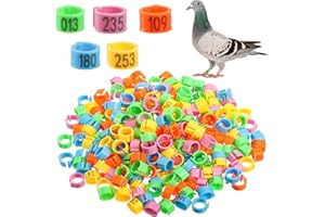 Coloch 300Pcs 8mm Bird Leg Ring, Numbered Pigeon Identification Tag Poultry Foot Band, Plastic Colorful Bird Clip Marker Tag for Bantam, Finch, Dove, Lovebird, Quail