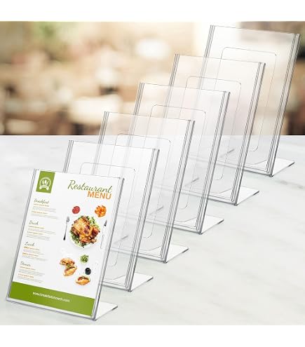 Lot De 3 Présentoirs A4 Transparents KURTZY - Support Incliné Pour Menus, Flyers, Affiches
