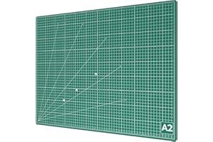 ACROPAQ Tapis de Decoupe A2 - Auto-Réparateur, A2 (60 x 45 cm), 5 Couches de protection pour vos meubles, Avec grilles et repères d'angle sur les deux faces - Tapis de Bricolage, Tapis decoupe