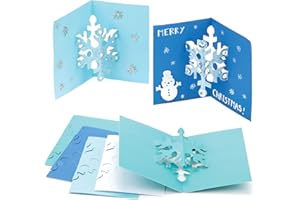 Baker Ross AV889 Snowflake Pop out Cards - Pack of 8, Creative Christmas Art and Craft Supplies for Kids to Make and Decorate