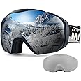 OutdoorMaster Maschera da Sci Premium Unisex con Custodia, Occhiali da Snowboard, Occhiali da Sci, Protezione UV al 100%, Occ
