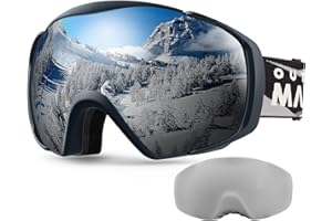 OutdoorMaster Maschera da Sci OTG Premium Unisex, Antiappannamento Maschera Snowboard, Protezione UV al 100% Occhiali da Sci, Maschere Sci per Uomo, Donna, Ragazzi e Ragazze