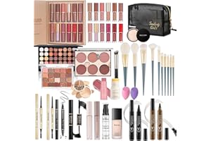 Make Up Set, Ruicen Make-up-Set für den perfekten Full Face Look, 43-teiliges Make Up Set für Frauen mit 60 Color Lidschatten, Mascara, Eyeliner, Lipgloss, MakeUp Set für unterwegs