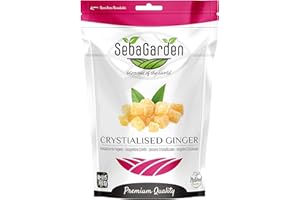 Seba Garden kandierter Ingwer 1 kg - Ziplock-Beutel Gesunde Snacks, Premium Qualität, Candied Ginger