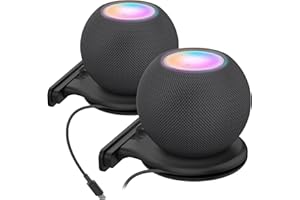 AHASTYLE Supports Muraux pour Apple Homepod Mini [Gestion intégrée du Cordon] ABS Support de Stable Compatible avec HomePod Mini [Besoin de percer] (Noir-2 Pack)