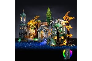 BrickBling Kit d'éclairage à distance compatible the 10316 Lord of the Rings Rivendell, kit d'éclairage LED