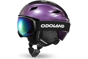 Odoland Ski Helmet Kit with Ski Ski Goggles, Snowboard Helmet for Men Women Teens Kids, Adjustable Ski Helmet and UV400 Protection Ski Goggles