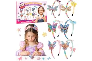 AQhui Haarreifen Mädchen Basteln, DIY Diamond Painting Kinder Haarschmuck Bastelset, Haarreif Selber Machen Mädchen 5 6 7 jahre, Spielzeug Geschenke 5-13 Jahre Weihnachtsgeschenke Geburtstagsgeschenk