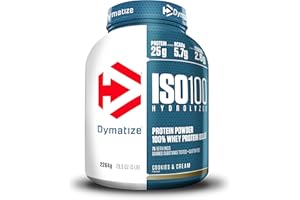 Dymatize ISO 100 Hydrolyzed Cookies & Cream 2264g - Hidrolizado de Proteína de Suero Whey + Aislado en Polvo