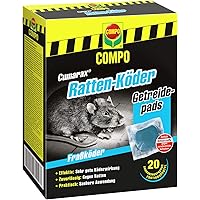 Compo Cumarax Ratten-Köder, Getreidepads, Fraßköder für Köderboxen, 20 Beutel (200 g)