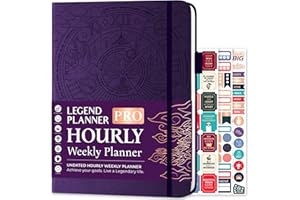 Legend Planner PRO Hourly Schedule - Weekly & Daily Organizer with Time Slots. Appointment Book Journal for Work & Personal, A4 (Purple)