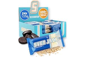 SVENJACK Sven Jack (Energy Cake) Haferriegel Cookies Cream 24x 125g I Haferflocken Energieriegel mit Cookies & weißer Schokolade I Veganer Haferriegel I Langkettige Kohlenhydrate & wenig Zucker I Müsliriegel