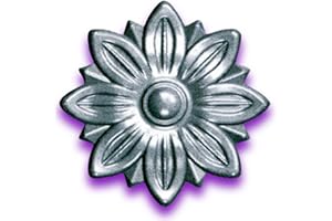 DECO FER FORGE Déco fer Forgé- ROSACE ACIER DECORATION- H90 mm par 90 mm- A SOUDER Pour Porte Portail Portillon battant coulissant -Modele Fleur Face Avant- Usage Interieur Exterieur Satisfaction Garantie Robuste