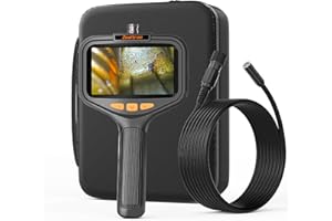 Zealtron Endoscope Camera, Handheld Digital Borescope with 4.3'' IPS Screen, Inspection Camera 1080P Lens with 8 Adjust LED Lights, 16.5ft Semi-Rigid Cable, IP67 Waterproof Scope Camera for Swer