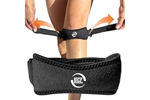 BestZings - Rodilleras Menisco y Ligamento - Rodilleras gym - Rodilleras Crossfit - Rodillera Rotuliana - Cinta Rotuliana - Knee Support - Rodillera terapeutica ajustable – PACK 2 (Negro)