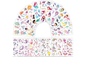 Leenou Tatuaggi per Bambini Temporanei, 20 Fogli Adesivi Tatuaggi Set Trasferelli per Bambini Sticker per Ragazze Ragazzi Adulti Regali Gratificanti Feste di Compleanno