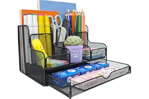 RUIXUE Wielofunkcyjny organizer na biurko, metalowy organizer na długopisy, organizer biurowy, organizer na biurko, odpowiedni do szkoły, biura itd.