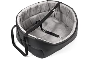 BOUTIQUE ZOO Hunde Autositz Universal Waschbar Abriebfest, Autositz Hund für Vordersitz, Beifahrersitz, Rückbank, Hundebett Hundetasche, M: 51 cm x 40 cm, Schwarz - Kunstleder: Wildlederimitat