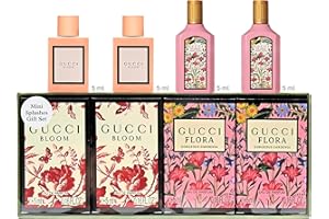 Gucci Parfums für Frauen - 4 Stück Damenduft Geschenkset für Frauen - 2x Gucci Bloom Parfüm für Frauen 4,5 g und 2x Gucci Flora Parfüm für Frauen 4,5 g