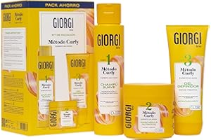 GIORGI Line - 3-stopniowy zestaw inicjacyjny do metody Curly, Spektakularne loki, 0% Alkohol, 0% silikony, 0% siarczany, z białkiem roślinnym i awokado - 950 ml