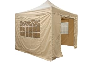 All Seasons Gazebos 2.5x2.5m Totalmente Impermeable Pop up Gazebo Incluye 4 Paredes Laterales - Beige