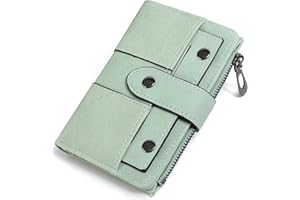 FALAN MULE Purses for Women RFID Blocking, Small Womens Wallet with ID Window, Bifold Zipper Pocket Card Case Purse, PU Leather Wallet for Women with 12 Card Slots, Multi-Function Card Holder